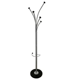 BellaHome Decorazione Ambienti|Appendiabiti in metallo con pomelli neri e base in metallo, 38x38x187 cm