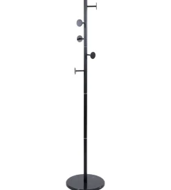 Decorazione Ambienti- Appendiabiti "jerry" in metallo colore nero con 6 grucce, 37x37x173 cm