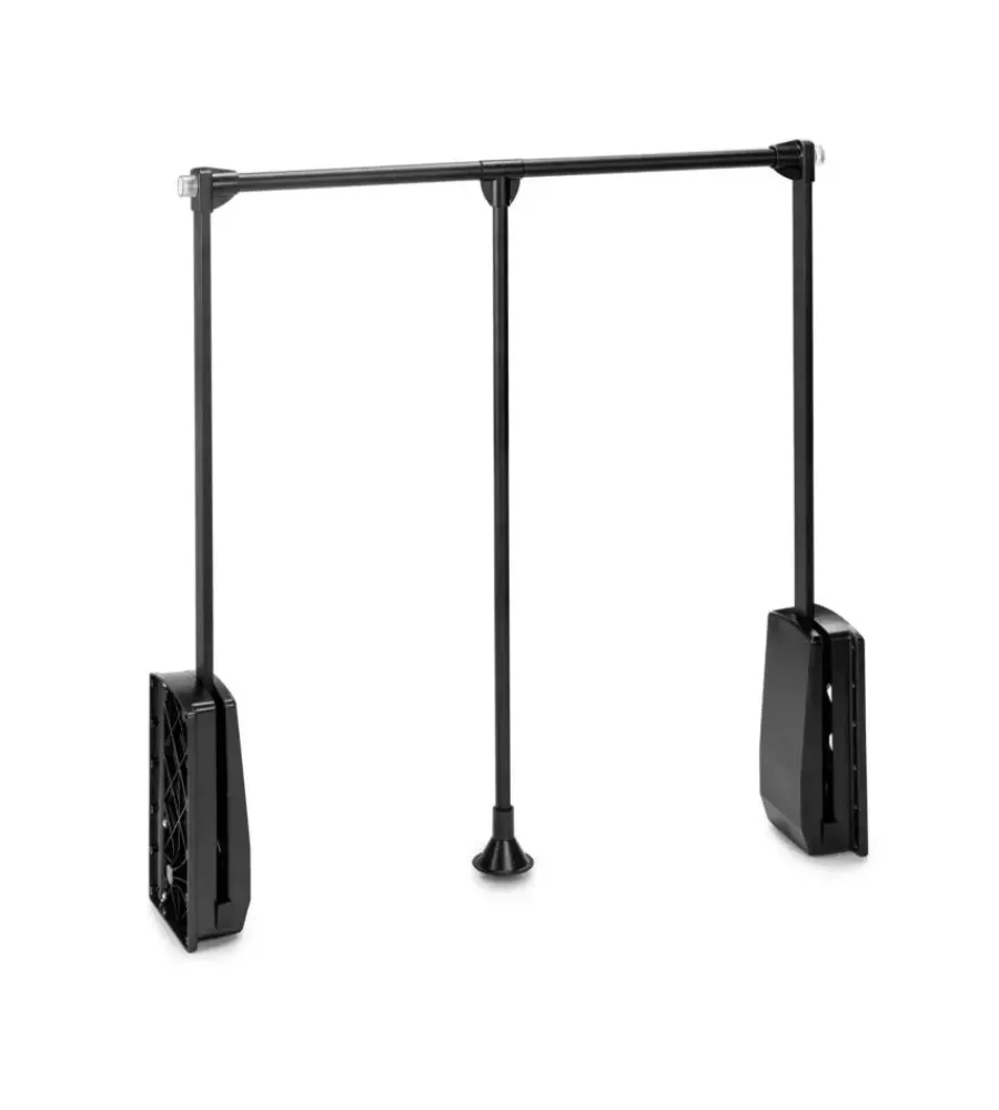 Armadi-Emuca Appendiabiti per armadio acciaio nero, 83-115 cm
