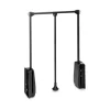 Emuca Armadi|Appendiabiti per armadio acciaio nero, 45-60 cm
