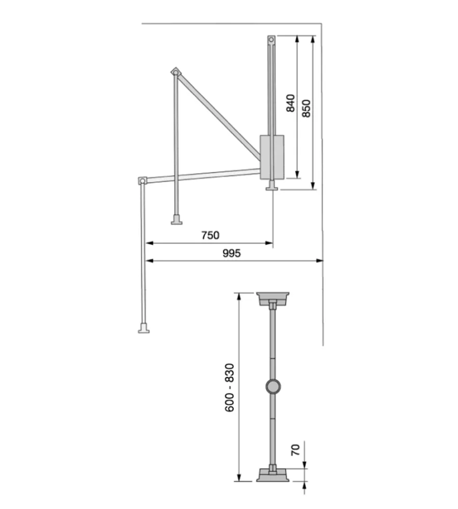 Armadi-Emuca Appendiabiti saliscendi regolabile 60-83 cm moka,