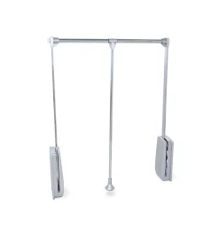 Emuca Armadi|Appendiabiti saliscendi regolabile cromo, 83-115 cm