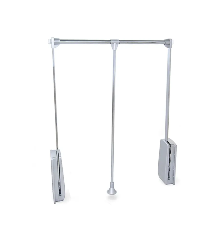 Emuca Armadi|Appendiabiti saliscendi regolabile cromo, 83-115 cm