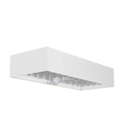 Outlet Applique bianca 6w con pannello solare e sensore movimento, 9,7x23x4,27 cm Illuminazione Per Esterno