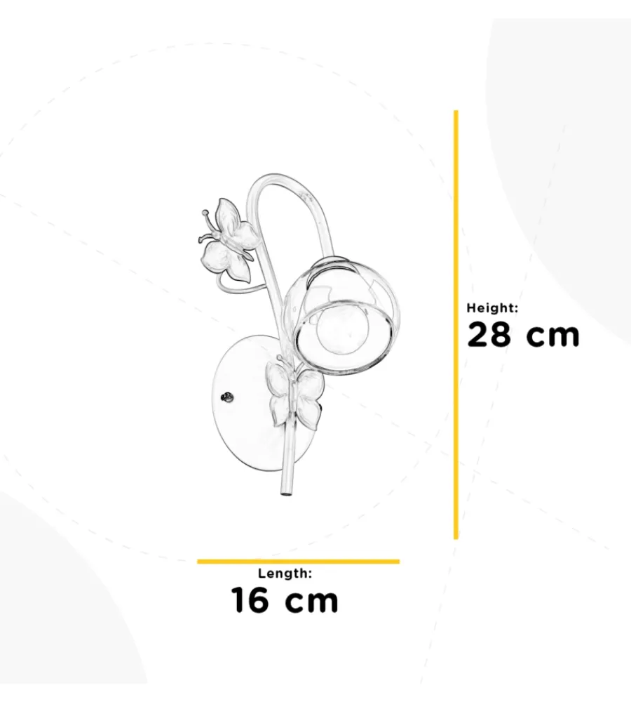 Illuminazione Per Interno-Onli Applique "butterfly" bianca e rosa, e14