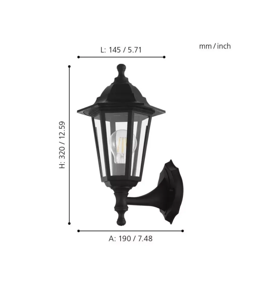 Illuminazione Per Esterno-Eglo Applique da esterno "duanera" nero 28w