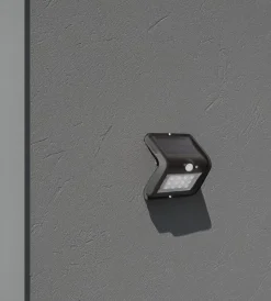 Illuminazione Per Esterno- Applique da esterno solare crepuscolare con sensore di movimento colore nero, 1,5 w 4000 k