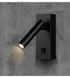 Illuminazione Per Interno- Applique da hotel nera per lettura 2w, 4000k