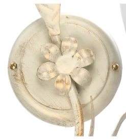 Discount Applique floreale in metallo color avorio, e14 Illuminazione Per Interno
