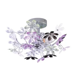 Sale Applique "flower" fiori trasparenti e multicolor, diametro 38 cm Illuminazione Per Interno