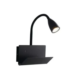 Illuminazione Per Interno|Applique "gulp" metallo nero con attacco usb, 8w