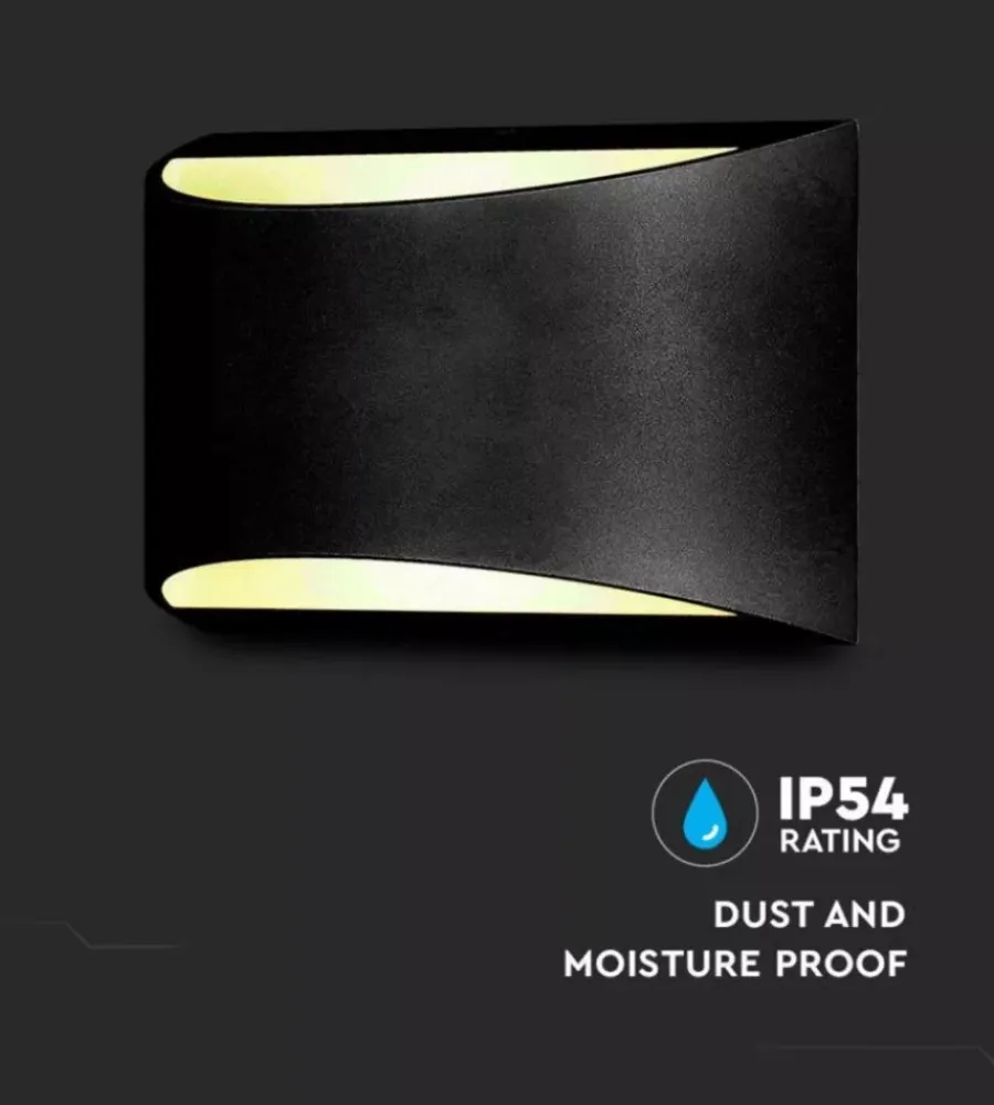 Illuminazione Per Esterno|Applique led da esterno a doppio fascio luminoso vtac "bridgelux" nero 4000k