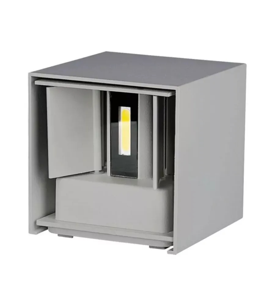 Applique led da esterno quadrata a doppio fascio luminoso vtac grigio 3000k Illuminazione Per Esterno