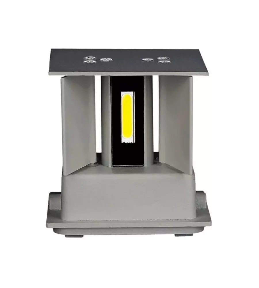 Applique led da esterno quadrata a doppio fascio luminoso vtac grigio 3000k Illuminazione Per Esterno