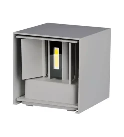 Illuminazione Per Esterno|Applique led da esterno quadrata a doppio fascio luminoso vtac grigio 4000k