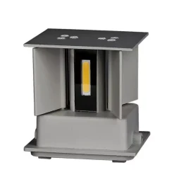 Illuminazione Per Esterno|Applique led da esterno quadrata a doppio fascio luminoso vtac grigio 4000k