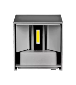 Illuminazione Per Esterno|Applique led da esterno quadrata a doppio fascio luminoso vtac grigio 4000k