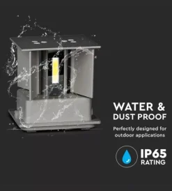 Illuminazione Per Esterno|Applique led da esterno quadrata a doppio fascio luminoso vtac grigio 4000k