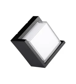 Illuminazione Per Esterno|Applique led da esterno quadrata semicoperta vtac nero 4000k 12w