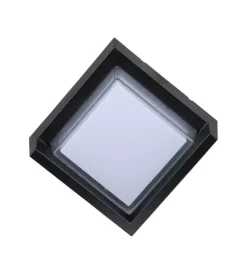 Illuminazione Per Esterno- Applique led da esterno quadrata semicoperta vtac nero 3000k 7w