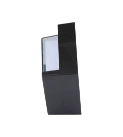 Illuminazione Per Esterno- Applique led da esterno quadrata semicoperta vtac nero 3000k 7w