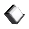 Illuminazione Per Esterno|Applique led da esterno quadrata semicoperta vtac nero 3000k 12w