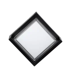 Illuminazione Per Esterno|Applique led da esterno quadrata semicoperta vtac nero 3000k 12w