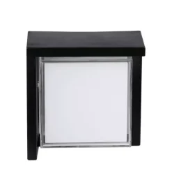 Illuminazione Per Esterno|Applique led da esterno quadrata semicoperta vtac nero 3000k 12w