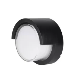 Online Applique led da esterno rotonda semicoperta vtac nero 4000k 12w Illuminazione Per Esterno