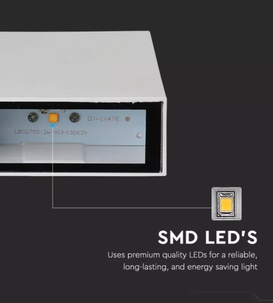 Illuminazione Per Esterno- Applique led da esterno rettangolare verticale a doppio fascio luminoso vtac bianco 6500k