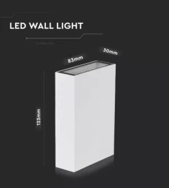 Illuminazione Per Esterno|Applique led da esterno rettangolare verticale a doppio fascio luminoso vtac bianco 3000k