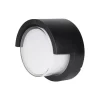 Illuminazione Per Esterno|Applique led da esterno rotonda semicoperta vtac nero 3000k 12w