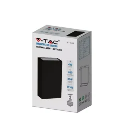 Discount Applique led da esterno rettangolare verticale a doppio fascio luminoso vtac nero 3000k Illuminazione Per Esterno