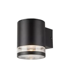 Illuminazione Per Esterno- Applique led da esterno vtac nero cilindrico 3000k
