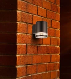 Illuminazione Per Esterno- Applique led da esterno vtac nero cilindrico 3000k