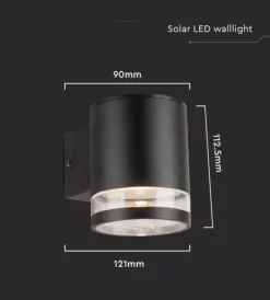 Illuminazione Per Esterno- Applique led da esterno vtac nero cilindrico 3000k