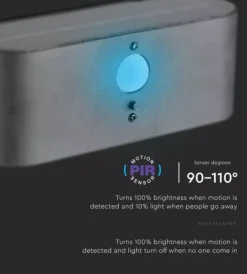 Illuminazione Per Esterno|Applique led da esterno vtac bianco con sensore di movimento 3000k