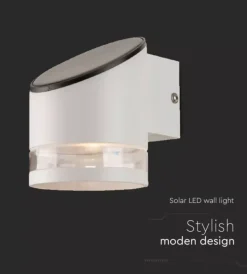 Illuminazione Per Esterno|Applique led da esterno vtac bianco cilindrica obliqua con sensore 3000k