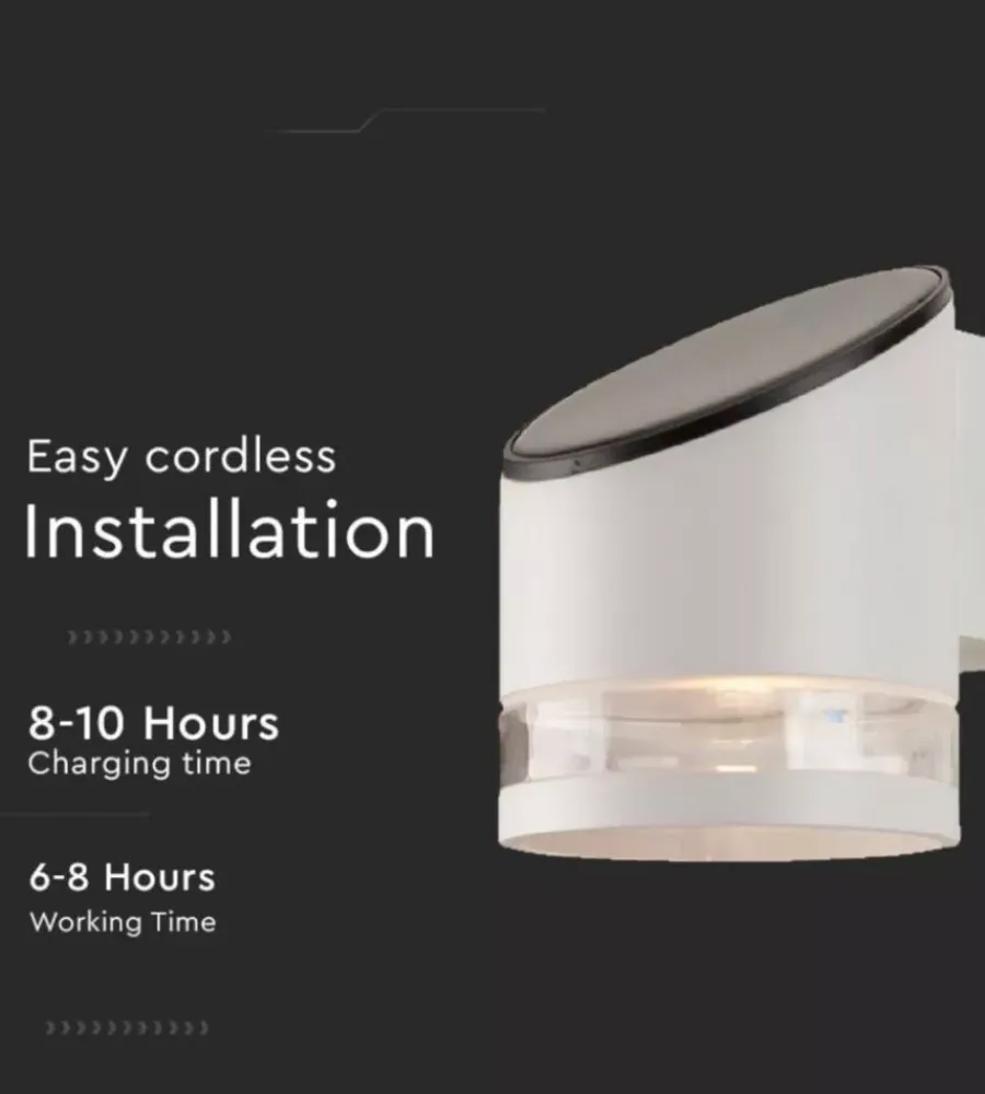 Illuminazione Per Esterno|Applique led da esterno vtac bianco cilindrica obliqua con sensore 3000k