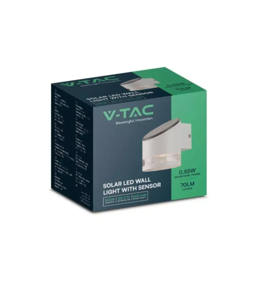 Illuminazione Per Esterno|Applique led da esterno vtac bianco cilindrica obliqua con sensore 3000k