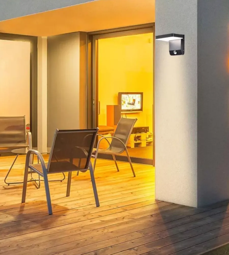Clearance Applique led solare da esterno quadrata vtac nero 3000k Illuminazione Per Esterno