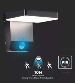 Clearance Applique led solare da esterno quadrata vtac nero 3000k Illuminazione Per Esterno