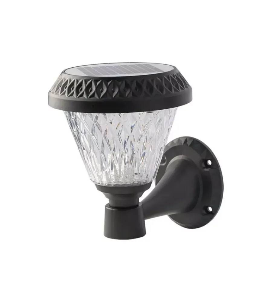 Illuminazione Per Esterno- Applique led solare da esterno vtac a cono con telecomando 3in1