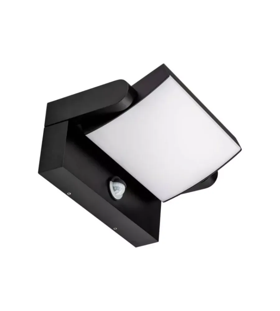 Illuminazione Per Esterno- Applique led solare da esterno rettangolare vtac nero 3000k