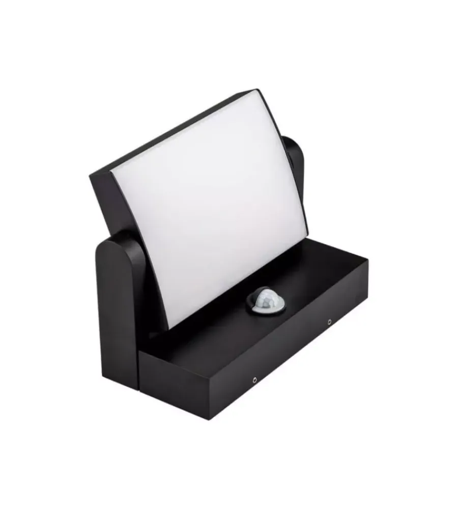Illuminazione Per Esterno- Applique led solare da esterno rettangolare vtac nero 3000k