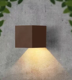 Illuminazione Per Esterno|Applique led solare da esterno vtac marrone 4000k
