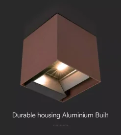 Illuminazione Per Esterno|Applique led solare da esterno vtac marrone 4000k