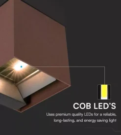 Illuminazione Per Esterno|Applique led solare da esterno vtac marrone 4000k