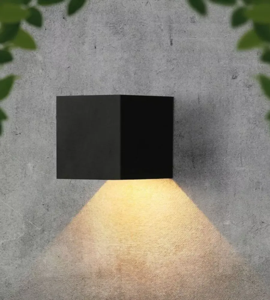 Illuminazione Per Esterno|Applique led solare da esterno vtac nero 4000k
