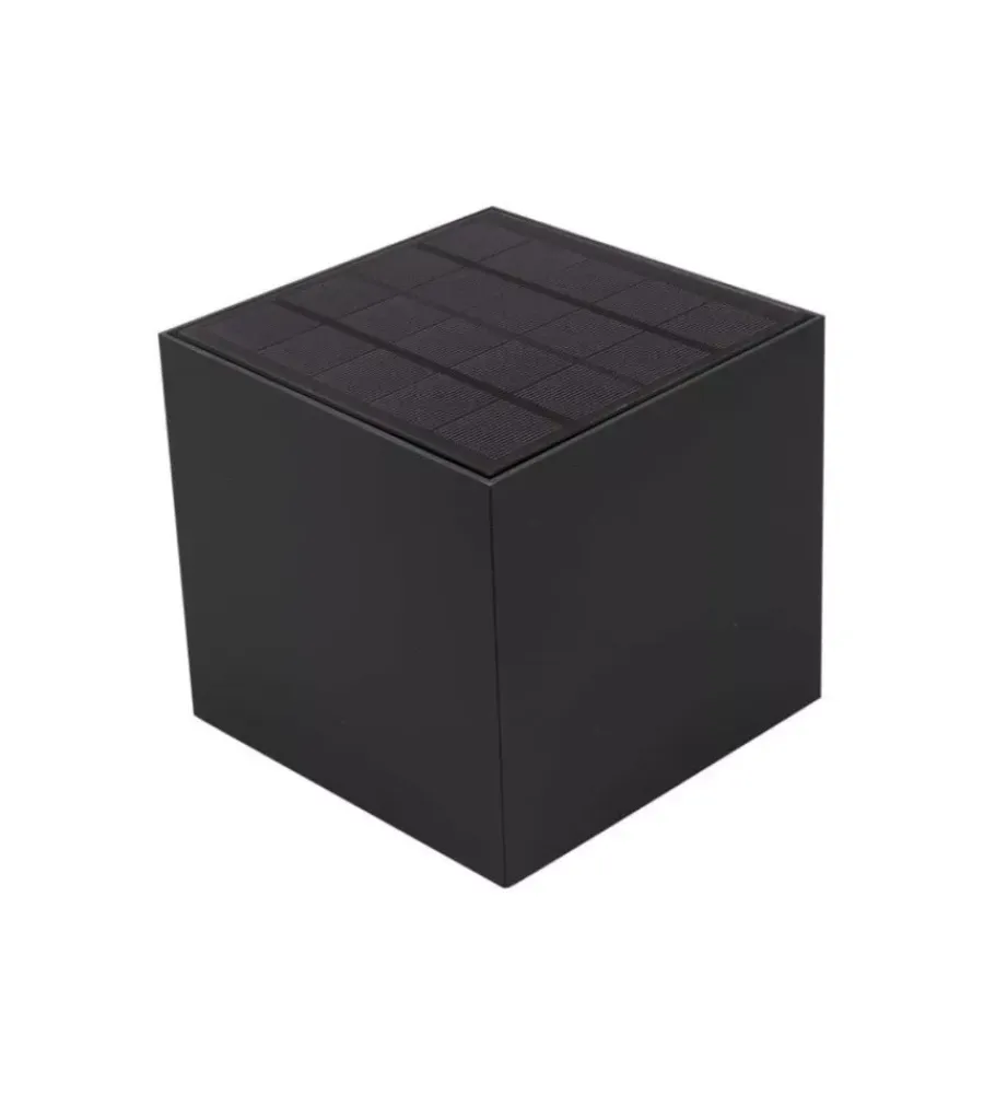 Illuminazione Per Esterno|Applique led solare da esterno vtac nero 4000k